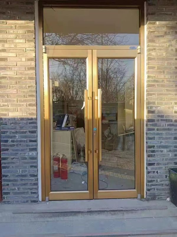 Porte d'entrée commerciale Kfc Boutique Porte d'entrée en aluminium alliage métal profilé en verre