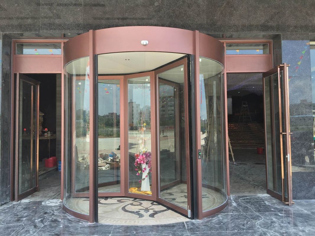 Révolution du capteur inducteur en alliage d'aluminium Révolution des portes rotatives en verre automatique